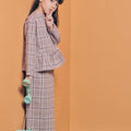 The Cahya Ruffle Blouse Checked Print - Umbi