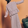 The Cahya Ruffle Blouse Checked Print - Umbi