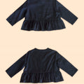 The Cahya Ruffle Blouse Navy Blue - Umbi
