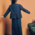 The Cahya Ruffle Blouse Navy Blue - Umbi