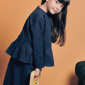 The Cahya Ruffle Blouse Navy Blue - Umbi