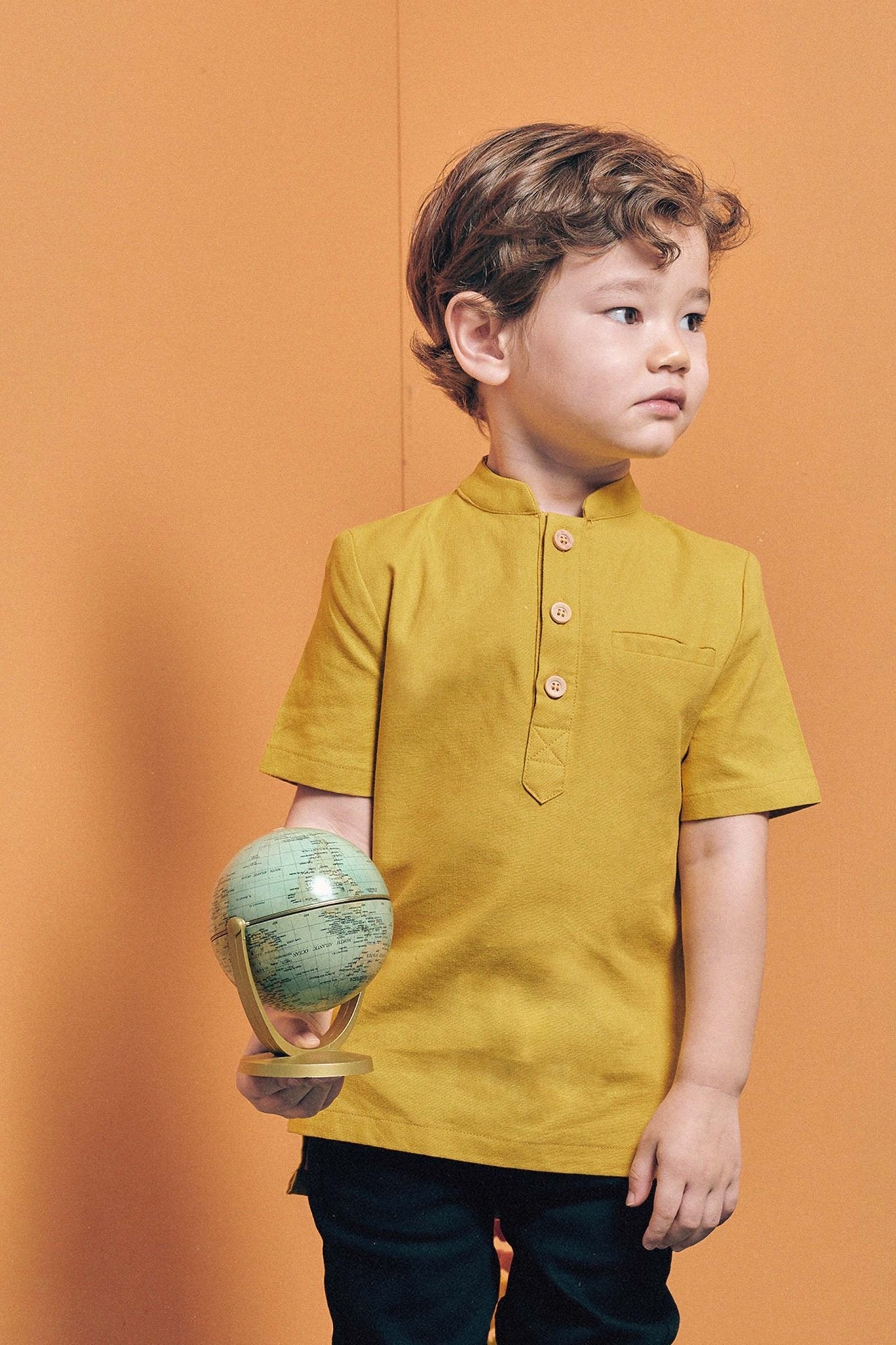 The Cahya Short Sleeves Top Mustard - Umbi