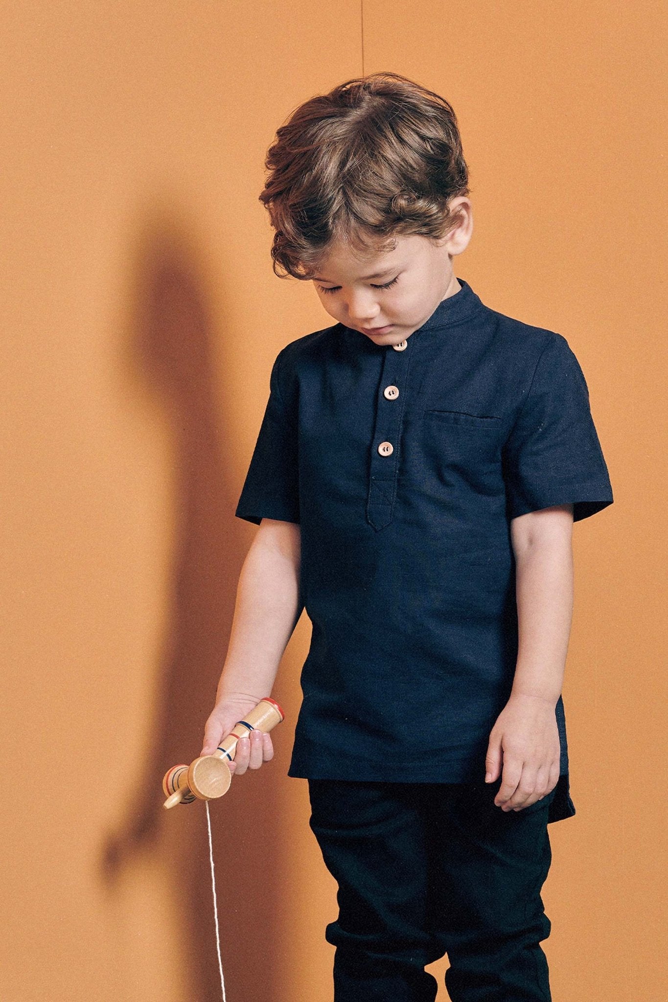 The Cahya Short Sleeves Top Navy Blue - Umbi