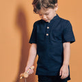 The Cahya Short Sleeves Top Navy Blue - Umbi