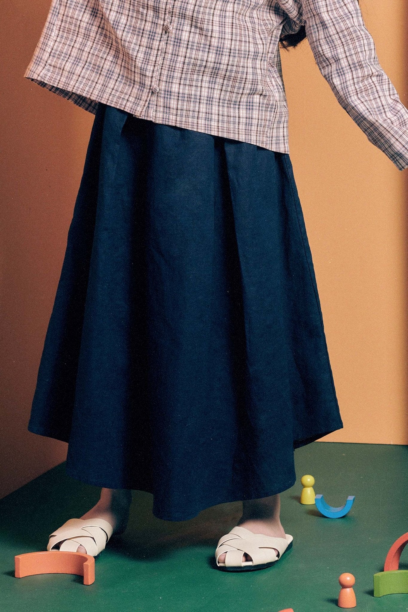 The Cahya Teacup Skirt Navy Blue - Umbi