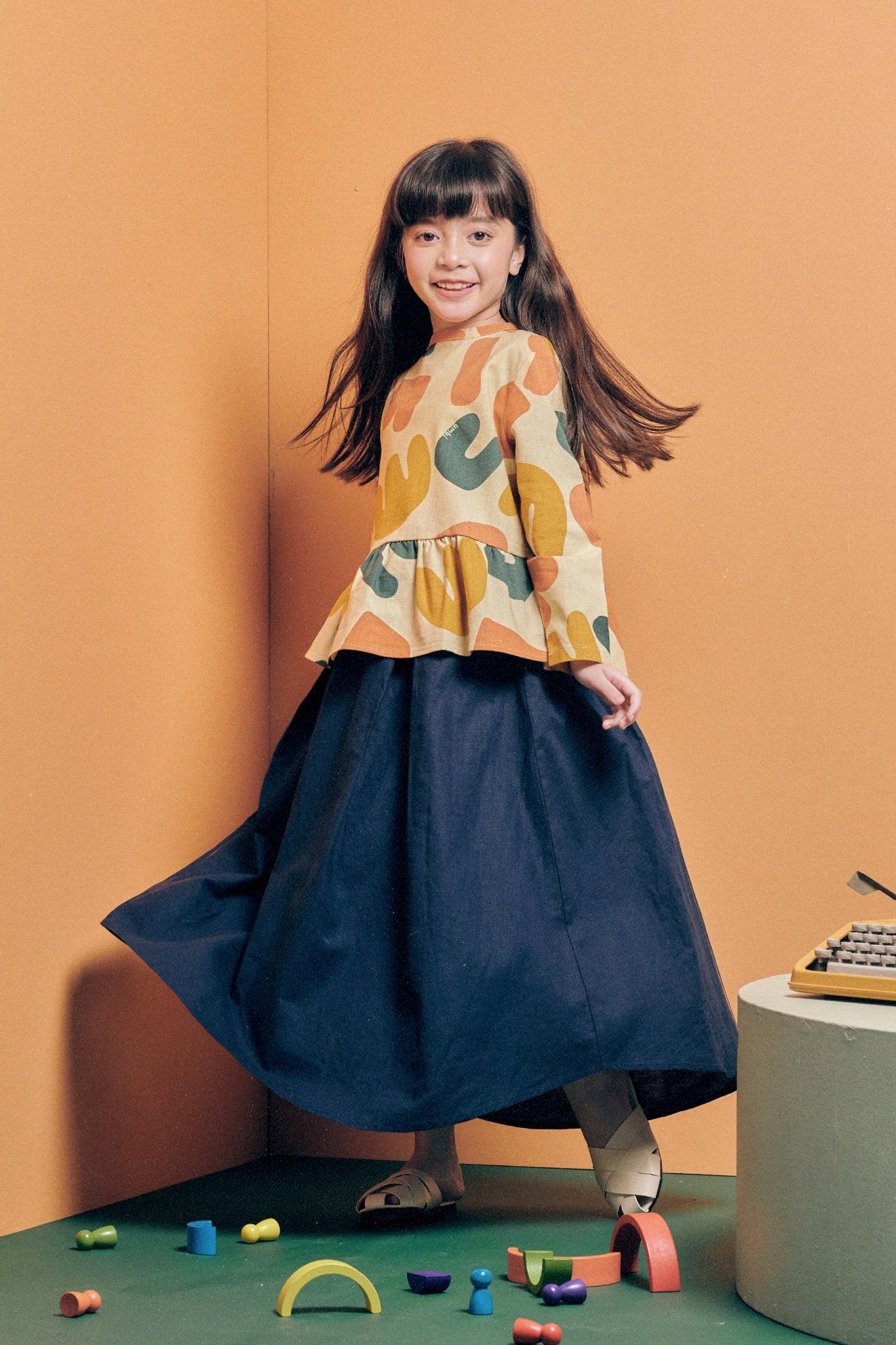The Cahya Teacup Skirt Navy Blue - Umbi