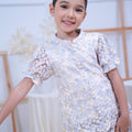 The Canvas Collection Girl Alisa Kurung Set Blue Floral Lace - Umbi