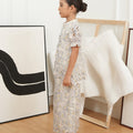 The Canvas Collection Girl Alisa Kurung Set Blue Floral Lace - Umbi