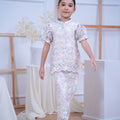 The Canvas Collection Girl Alisa Kurung Set Blue Floral Lace - Umbi