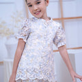 The Canvas Collection Girl Alisa Kurung Set Blue Floral Lace - Umbi