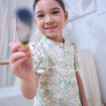 The Canvas Collection Girl Alisa Kurung Set Green Floral Lace - Umbi