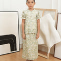 The Canvas Collection Girl Alisa Kurung Set Green Floral Lace - Umbi