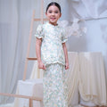 The Canvas Collection Girl Alisa Kurung Set Green Floral Lace - Umbi