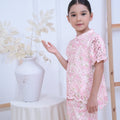 The Canvas Collection Girl Alisa Kurung Set Pink Floral Lace - Umbi