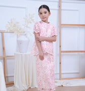 The Canvas Collection Girl Alisa Kurung Set Pink Floral Lace - Umbi