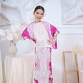 The Canvas Collection Girl Saloma Kaftan Set Barbie Pink Garden Print - Umbi