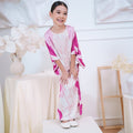 The Canvas Collection Girl Saloma Kaftan Set Barbie Pink Garden Print - Umbi