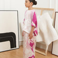 The Canvas Collection Girl Saloma Kaftan Set Barbie Pink Garden Print - Umbi