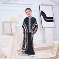 The Canvas Collection Girl Saloma Kaftan Set Black Matahari Print - Umbi