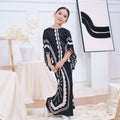 The Canvas Collection Girl Saloma Kaftan Set Black Matahari Print - Umbi