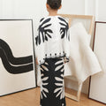 The Canvas Collection Girl Saloma Kaftan Set Black & White Ivy Print - Umbi