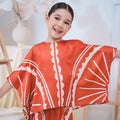 The Canvas Collection Girl Saloma Kaftan Set Burnt Orange Matahari Print - Umbi