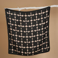 The Canvas Collection Square Scarf Black & Beige Checked Print - Umbi