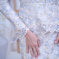 The Canvas Collection Women Alisa Kurung Set Blue Floral Lace - Umbi