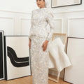 The Canvas Collection Women Alisa Kurung Set Blue Floral Lace - Umbi