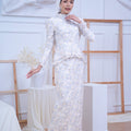 The Canvas Collection Women Alisa Kurung Set Blue Floral Lace - Umbi