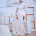 The Canvas Collection Women Alisa Kurung Set Blue Floral Lace - Umbi