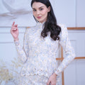The Canvas Collection Women Alisa Kurung Set Blue Floral Lace - Umbi