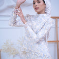 The Canvas Collection Women Alisa Kurung Set Blue Floral Lace - Umbi