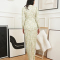 The Canvas Collection Women Alisa Kurung Set Green Floral Lace - Umbi