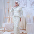 The Canvas Collection Women Alisa Kurung Set Green Floral Lace - Umbi