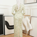The Canvas Collection Women Alisa Kurung Set Green Floral Lace - Umbi