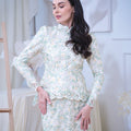 The Canvas Collection Women Alisa Kurung Set Green Floral Lace - Umbi