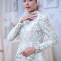The Canvas Collection Women Alisa Kurung Set Green Floral Lace - Umbi