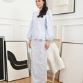 The Canvas Collection Women Amelia Kurung Set Baby Blue Lace - Umbi