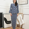 The Canvas Collection Women Amelia Kurung Set Navy Blue Lace - Umbi