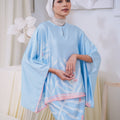 The Canvas Collection Women Saloma Kaftan Set Baby Blue Ivy Print - Umbi