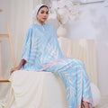 The Canvas Collection Women Saloma Kaftan Set Baby Blue Ivy Print - Umbi