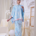 The Canvas Collection Women Saloma Kaftan Set Baby Blue Ivy Print - Umbi