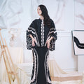The Canvas Collection Women Saloma Kaftan Set Black Matahari Print - Umbi