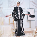 The Canvas Collection Women Saloma Kaftan Set Black Matahari Print - Umbi