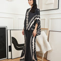 The Canvas Collection Women Saloma Kaftan Set Black Matahari Print - Umbi