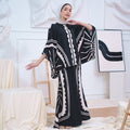The Canvas Collection Women Saloma Kaftan Set Black Matahari Print - Umbi