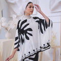 The Canvas Collection Women Saloma Kaftan Set Black & White Ivy Print - Umbi