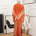 The Canvas Collection Women Saloma Kaftan Set Burnt Orange Matahari Print - Umbi