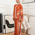 The Canvas Collection Women Saloma Kaftan Set Burnt Orange Matahari Print - Umbi